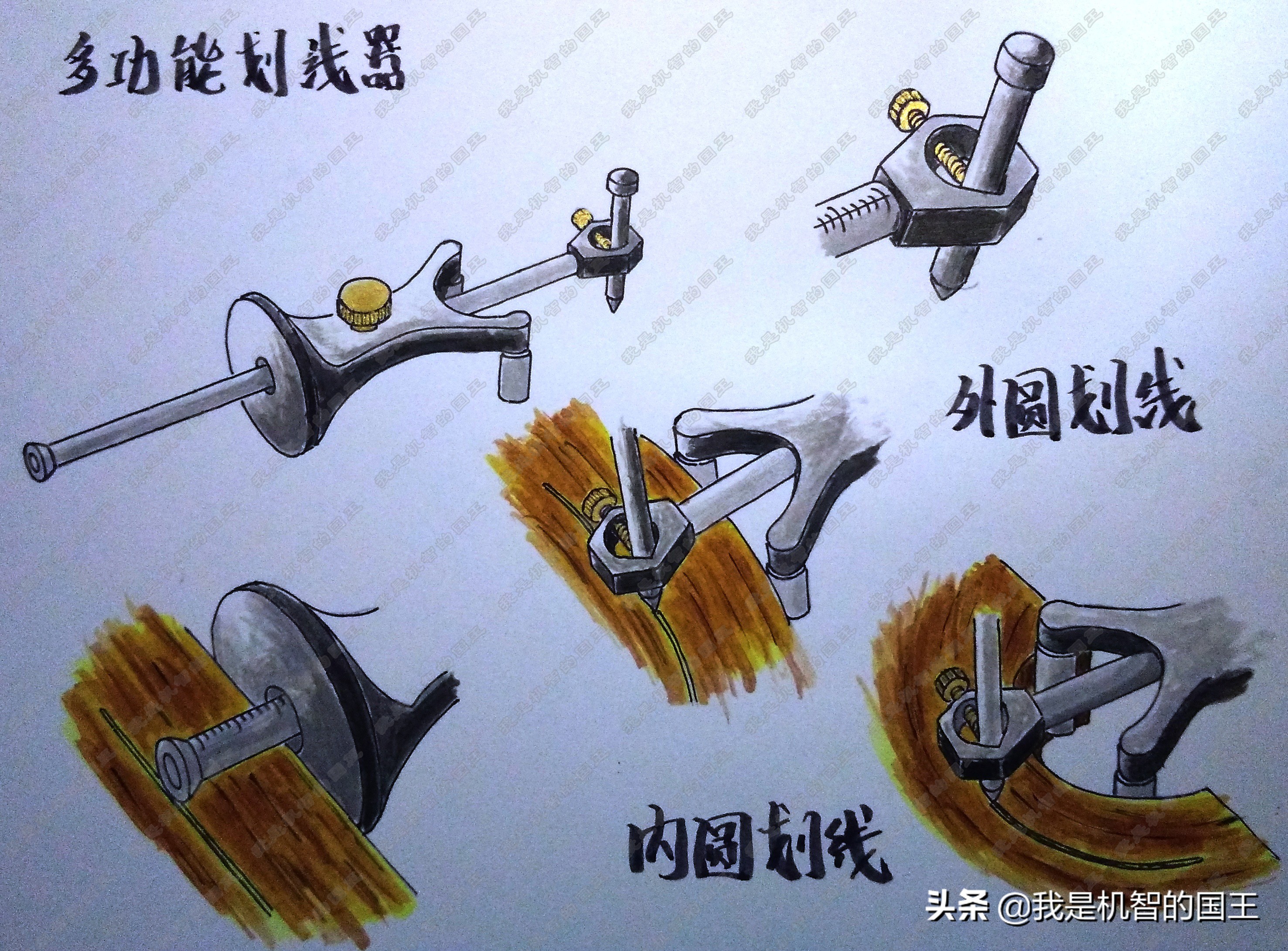 木工铁夹固定器,木工划线器厂家
