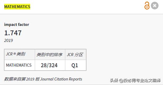 一本一区数学系“毕业神刊”：《Mathematics》，平均2~3周录用