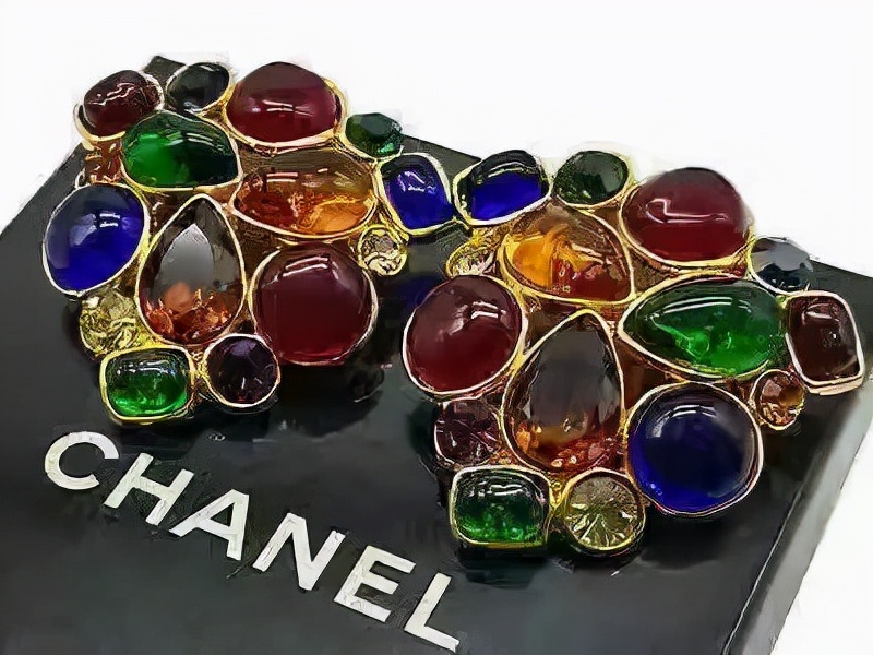 VintageChanel中古琉璃饰品,中古香奈儿双c项链