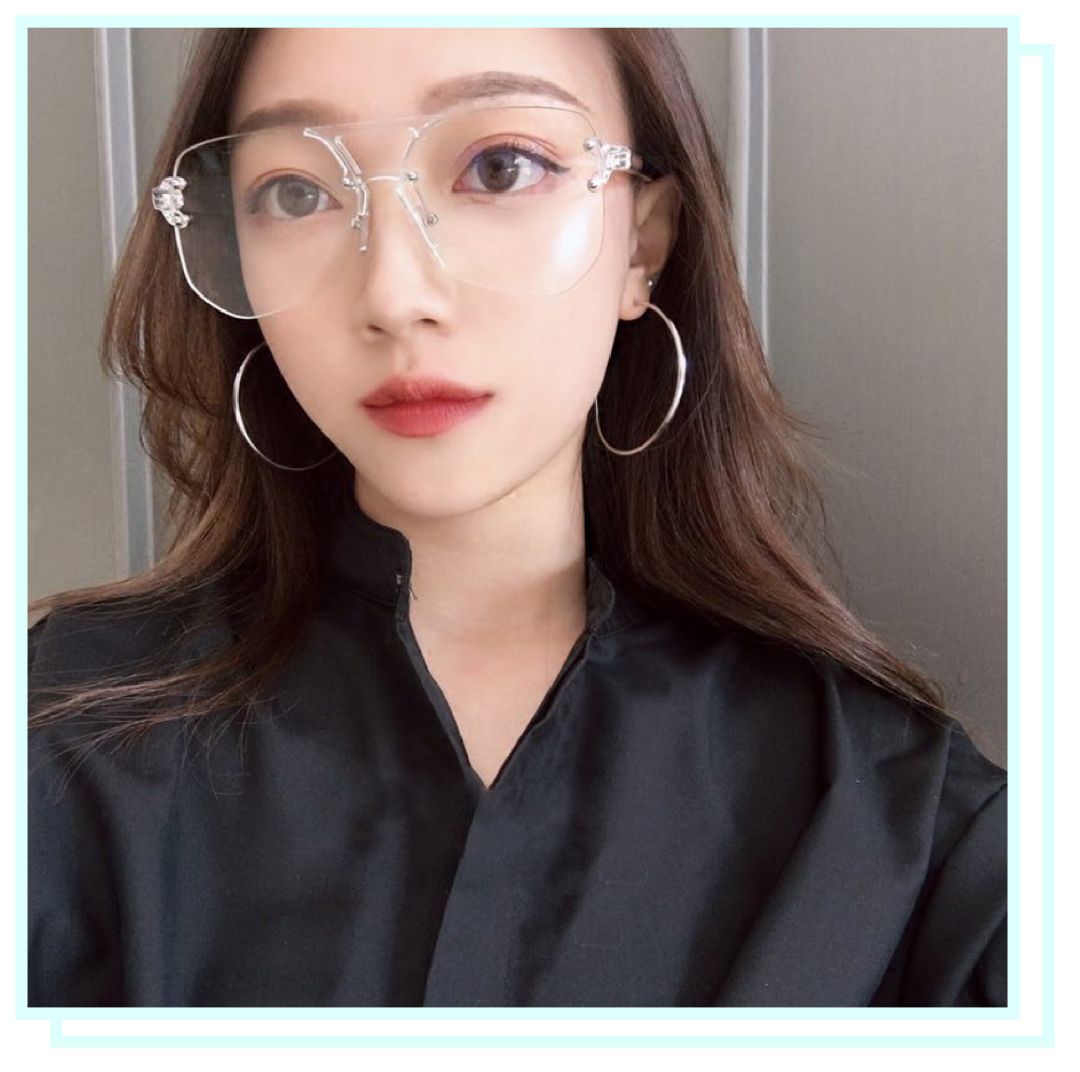 不做半永久晕妆,适合大脸的伪素颜眼镜