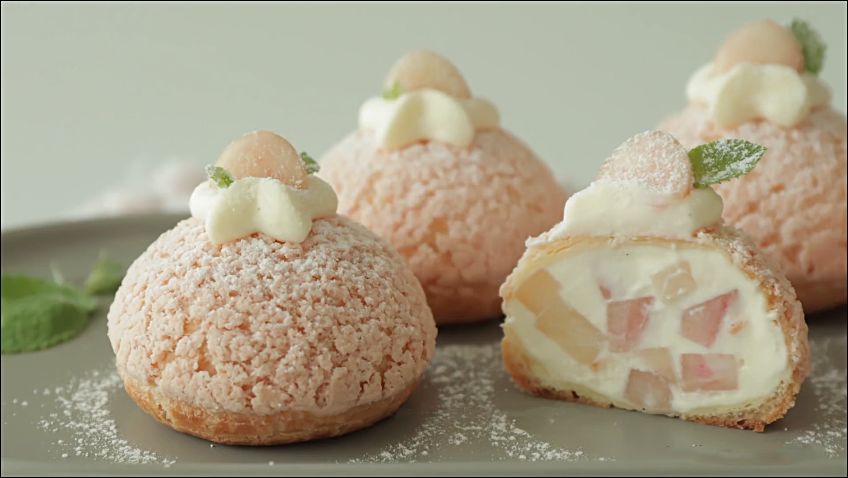 超好吃的蜜桃泡芙,超过100个赞的美食