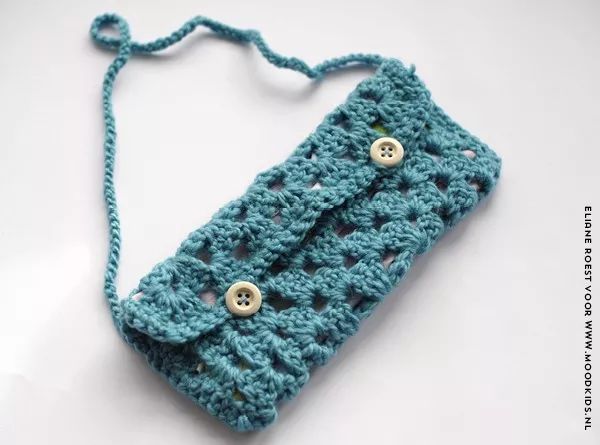 笔收纳袋小布袋,毛线钩笔袋的编织教程