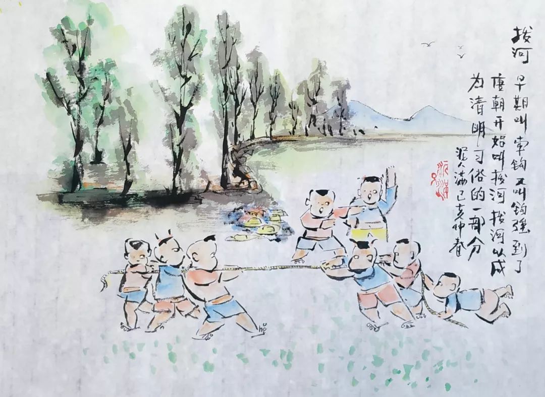 清明时水墨画,清明节的画第一名水墨画有难度