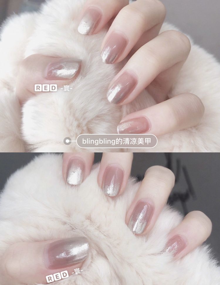 夏天美甲款式图片2022最火网红款,夏天短指甲美甲纯色显手白