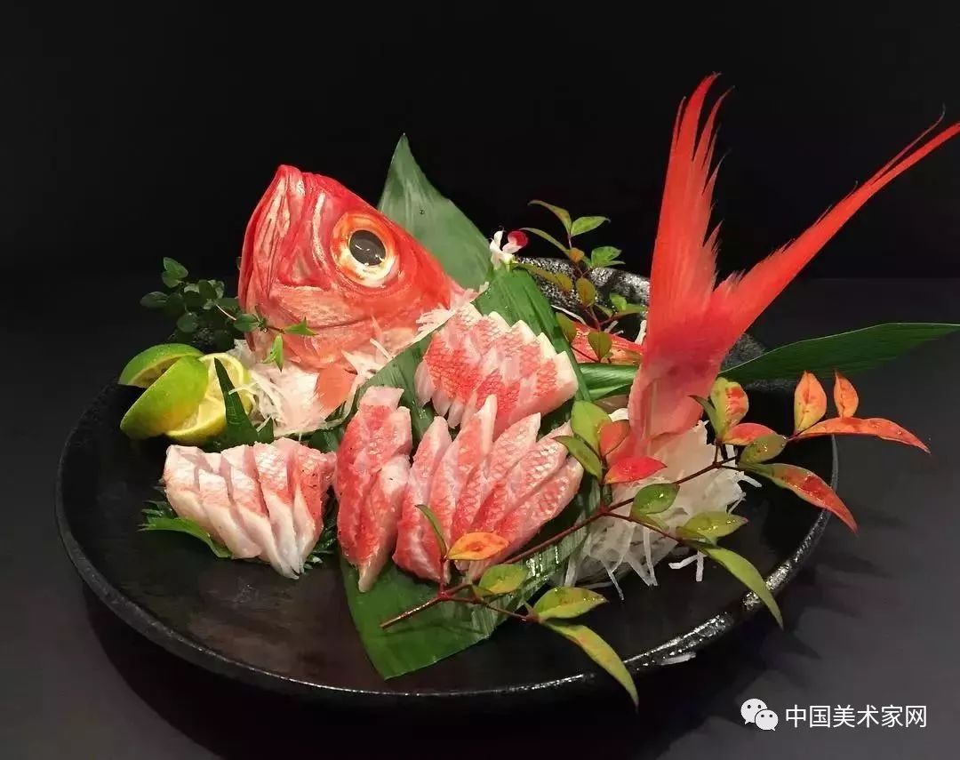 刺身的艺术图片大全,用生鱼片画作品