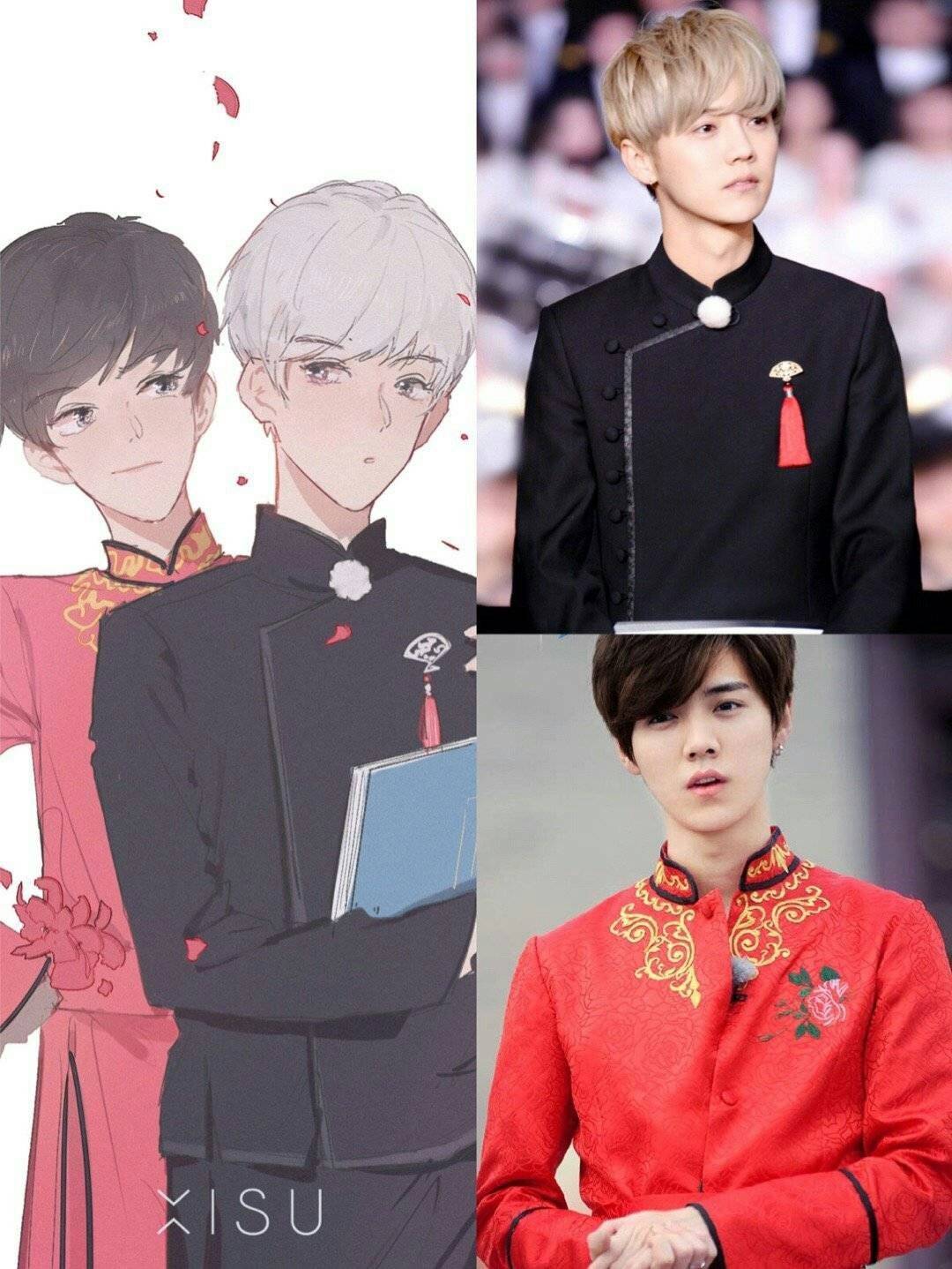 鹿晗素描手绘作品,鹿晗简笔画手绘图片图文