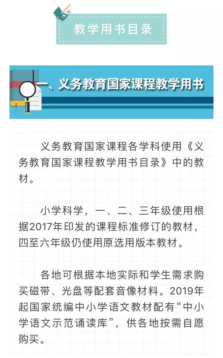 2021学年普通中小学教学用书目录,教育部推荐的中小学教辅书