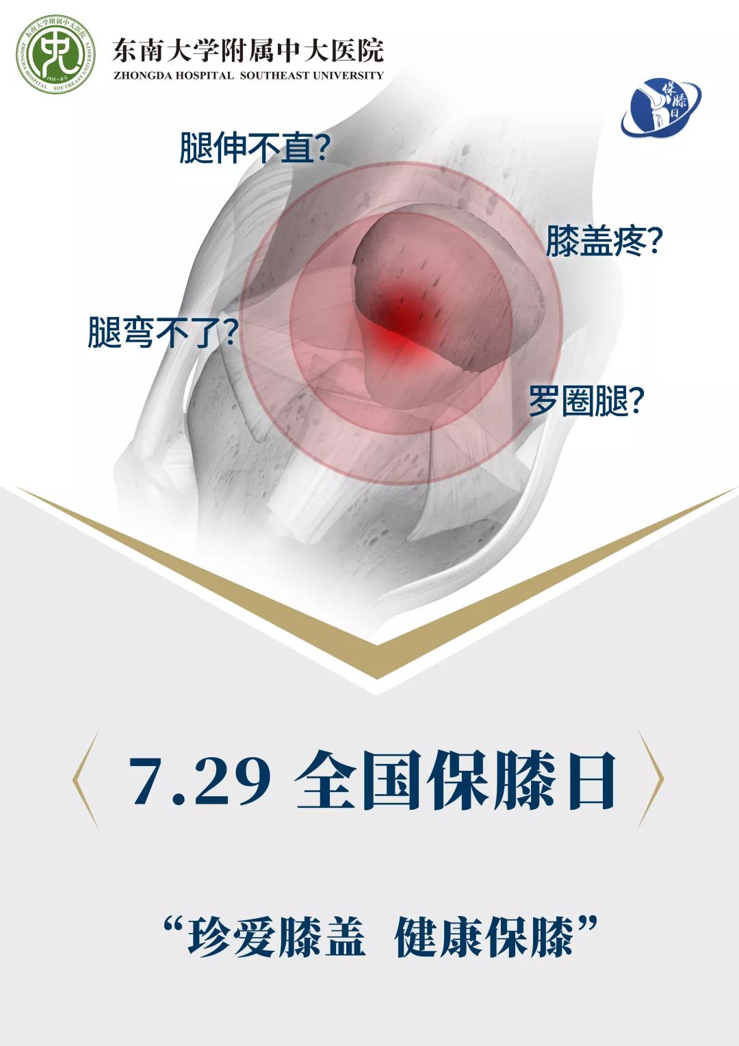 【公益活动】7月29日全国保膝日,中大医院江北院区喊你来护膝