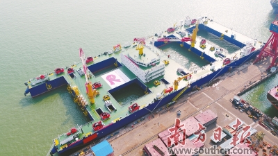 深中通道沉管由广船国际制造,深中通道沉管隧道安装船