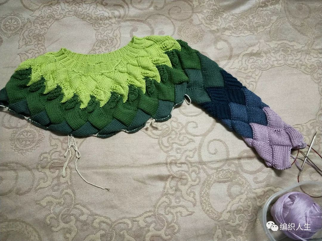 马海毛毛衣十三针编织花样图解,白桦编织衣服袖子收针