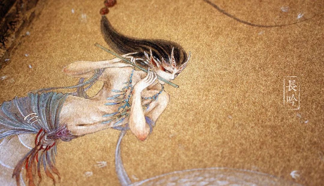 山海经异兽艺术画作,90后画家画山海经