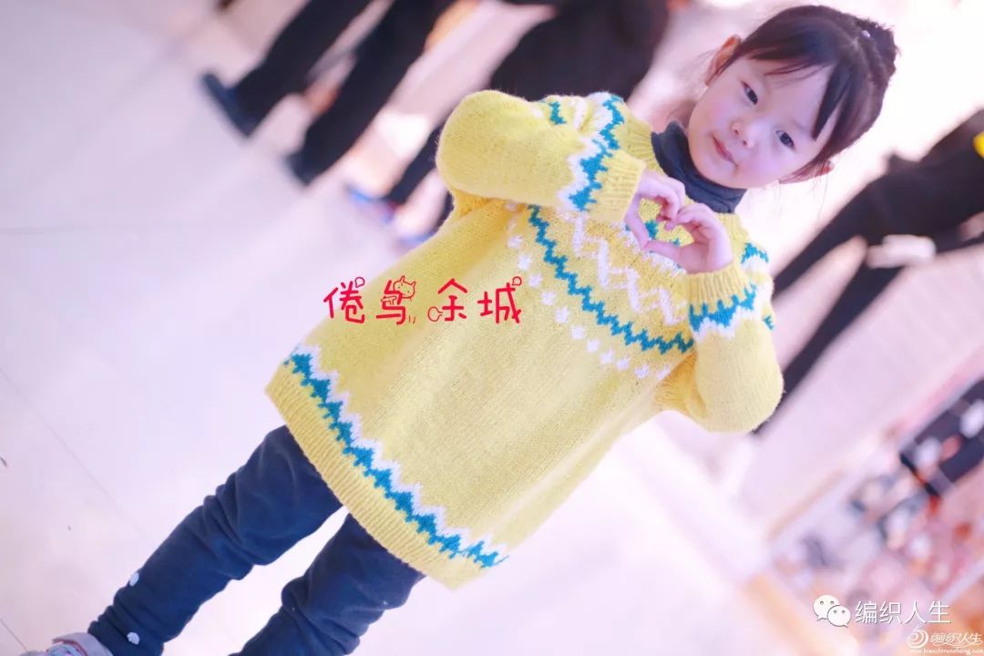 小孩圆肩提花毛衣编织教程,三四岁女宝提花毛衣棒针编织教程