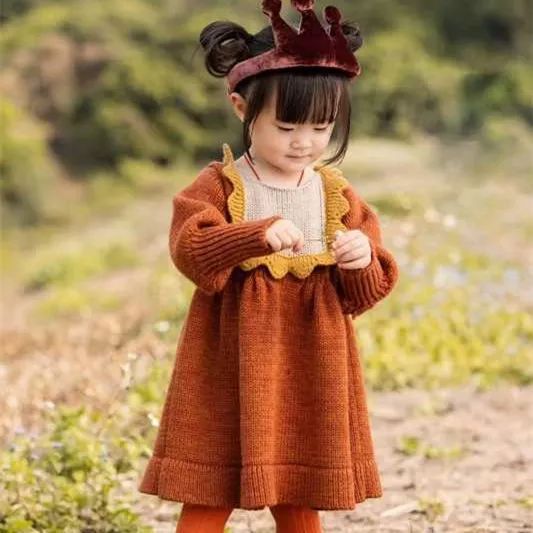 好看的毛衣女自己织的,好看又好织的毛衣花样女童连衣裙