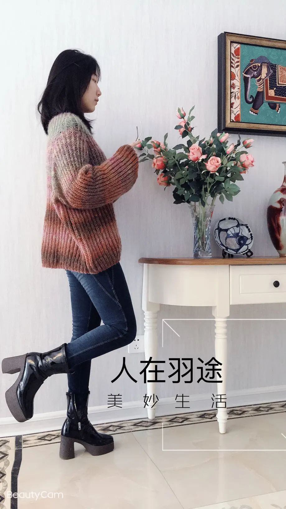 大表姐同款棒针毛衣编织款式,撞色条纹针织毛衣女宽松