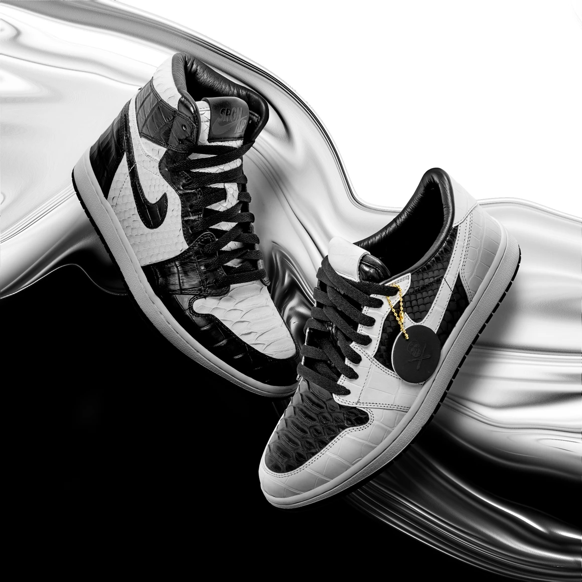 airjordan1芝加哥阴阳鸳鸯,airjordan1黑白熊猫高光