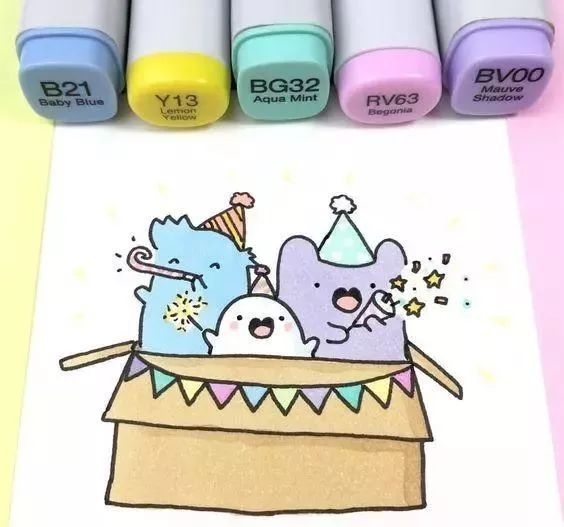 好看又简单的简笔画马克笔,可爱简单的马克笔简笔画