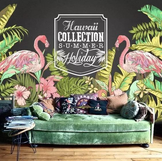 儿童卧室简单墙画手绘,留一面水泥墙