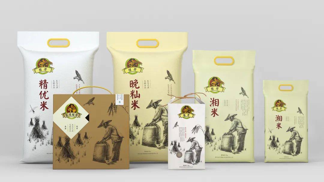 漂亮的大米系列包装设计,日式大米包装设计