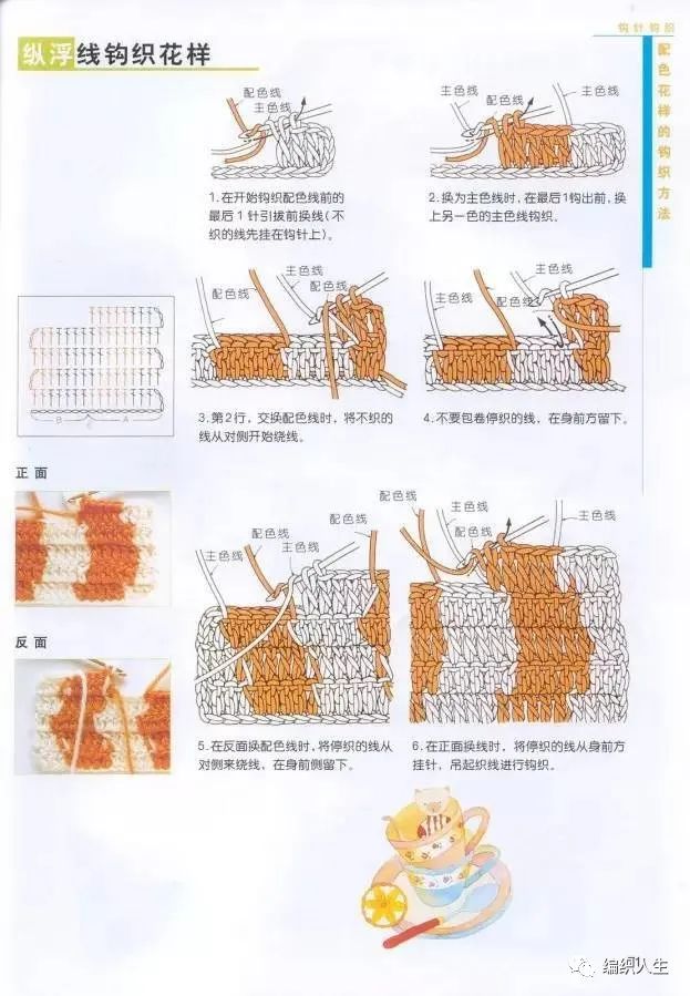 小花一线连钩针美衣图解,新手钩针编织基础入门图解