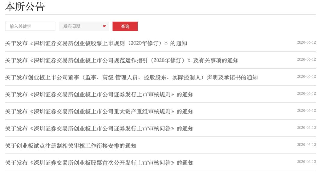 深交所发布创业板交易特别规定,证监会连发4大重磅文件