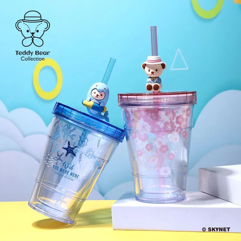 泰福高泰迪吸管杯,泰迪珍藏水杯