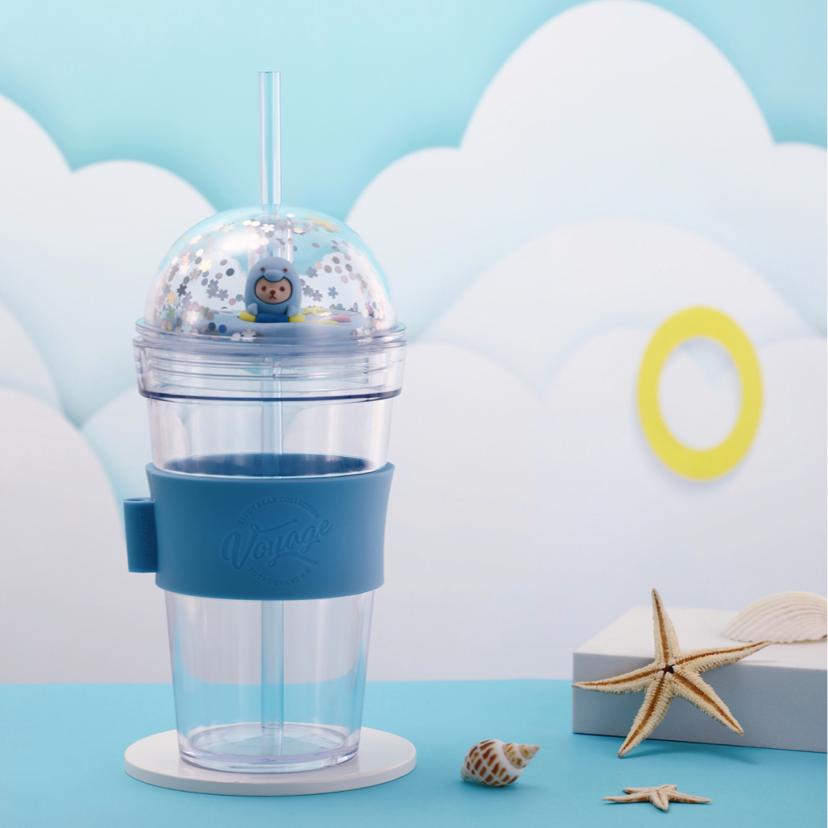 泰福高泰迪吸管杯,泰迪珍藏水杯