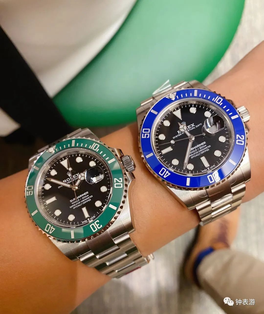 劳力士绿鬼和黑间金,劳力士新款绿水鬼超强放大细节图