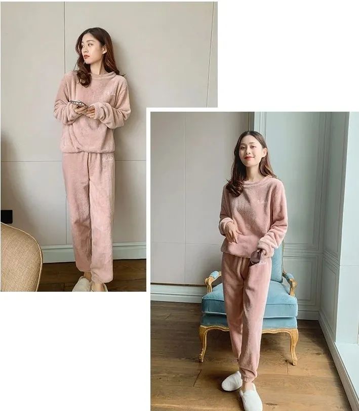 珊瑚绒睡衣冬季可外穿,双面珊瑚绒睡衣睡袍