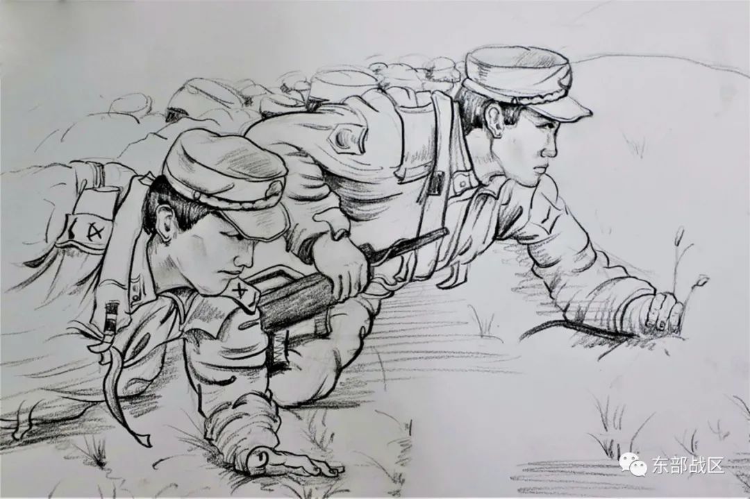 部队插画手绘简单,100张军旅手绘