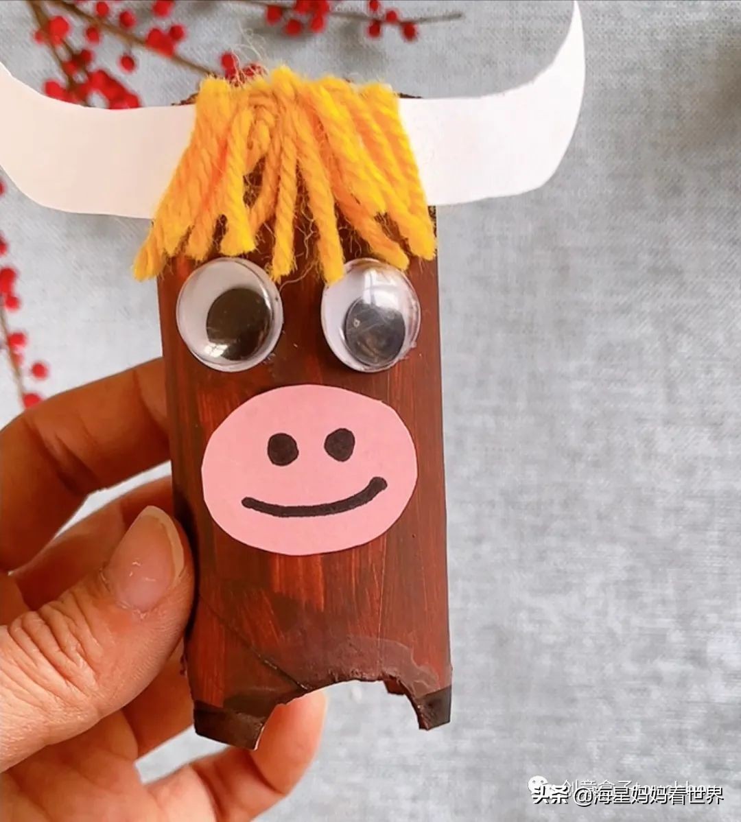 春节到，超可爱的牛卡片、牛灯笼、纸筒牛开心玩起来