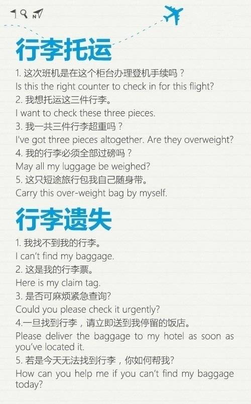 出国旅行英文怎么说,出国旅行必备100句