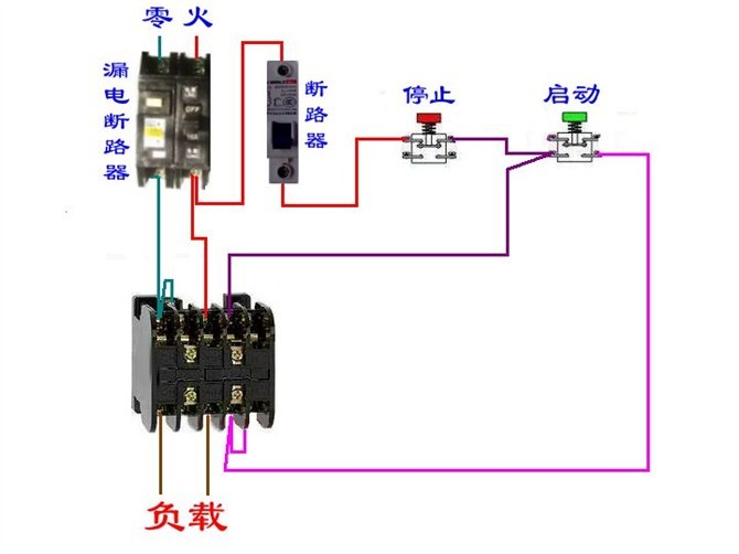 断路器和接触器接线视频,断路器接触器控制回路手绘图