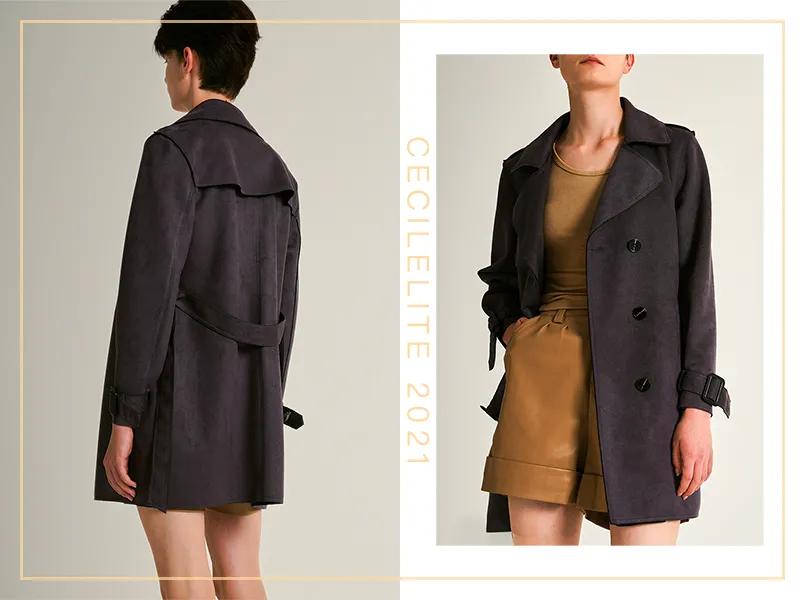 风衣英伦风短款麂皮,英伦经典格子风衣