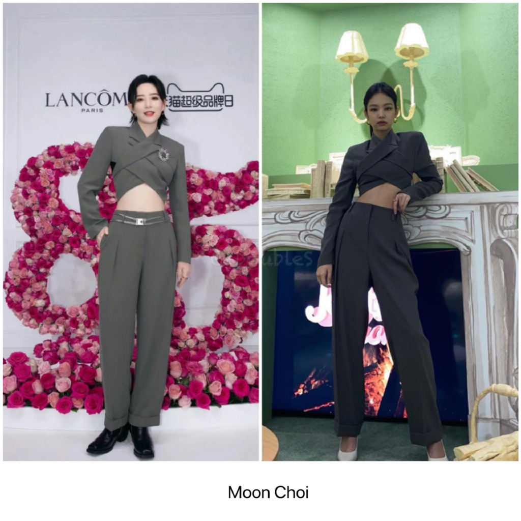 jennie西装马甲穿搭,jennie撞衫完整视频