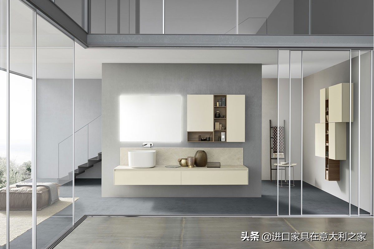 陶瓷一体盆浴室柜北欧三面墙,浴室柜北欧风格选什么颜色好看