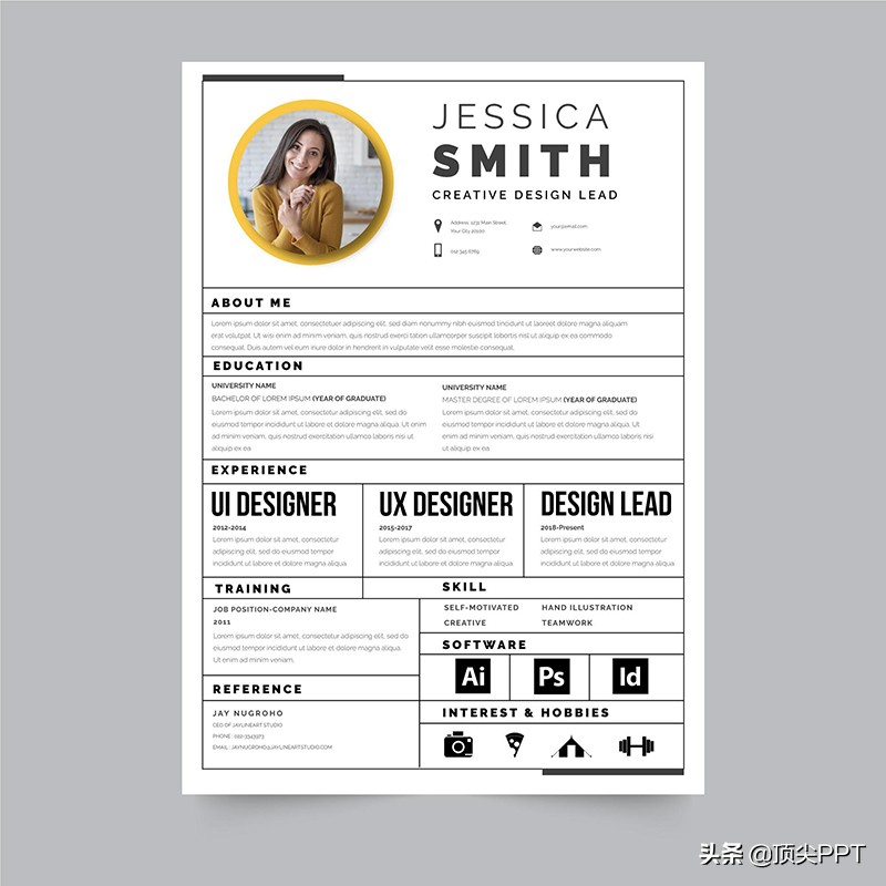 免费分享100款简历模板,免费一套简历模板