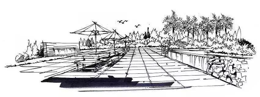 手绘效果图设计详解,干货五幅景观手绘效果图步骤图解