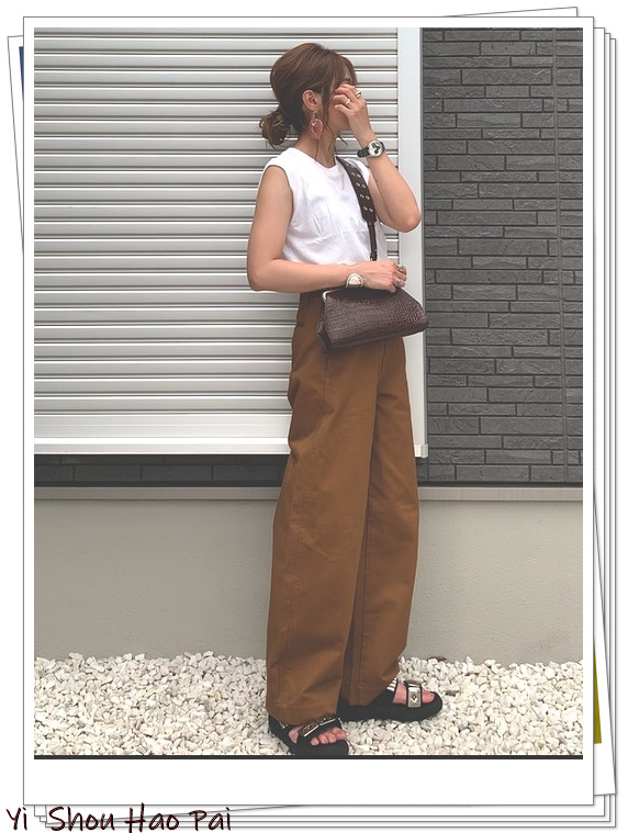 优衣库高腰阔腿直筒裤穿搭,优衣库的高腰宽腿裤