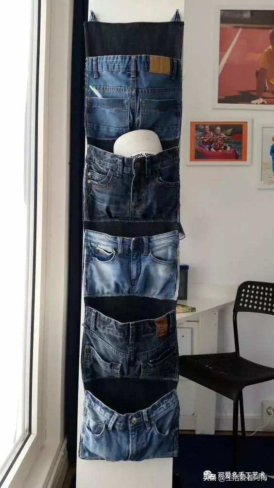 牛仔裤旧物改造手工制作小学生,废旧牛仔裤各种改造图解