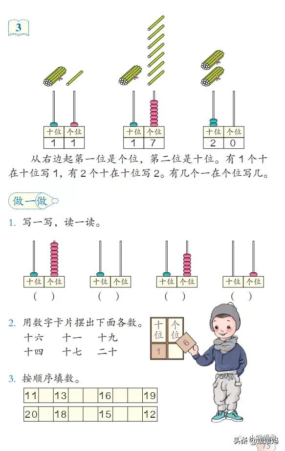 一年级认识数位教学视频,人教版一年级数学数位顺序表