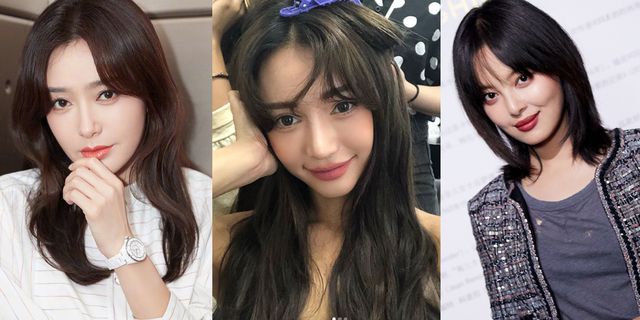 圆脸女生八字刘海发型教程,圆脸女生适合的发型八字刘海