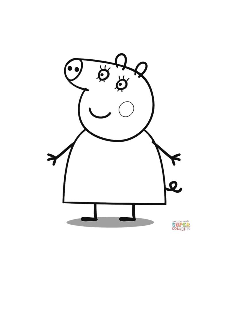 小猪佩奇填色画图片可打印,小猪佩奇填色小视频