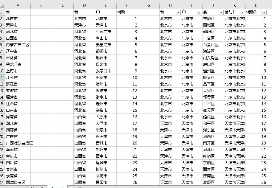 excel制作省市县三级菜单,表格制作三级下拉菜单