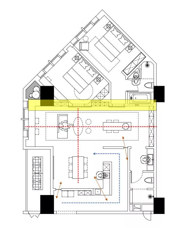 酒店异形户型设计,酒店三角形的户型怎么设计
