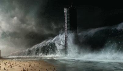 海啸爆发期能跑吗,海啸时站在楼顶能躲避海啸么