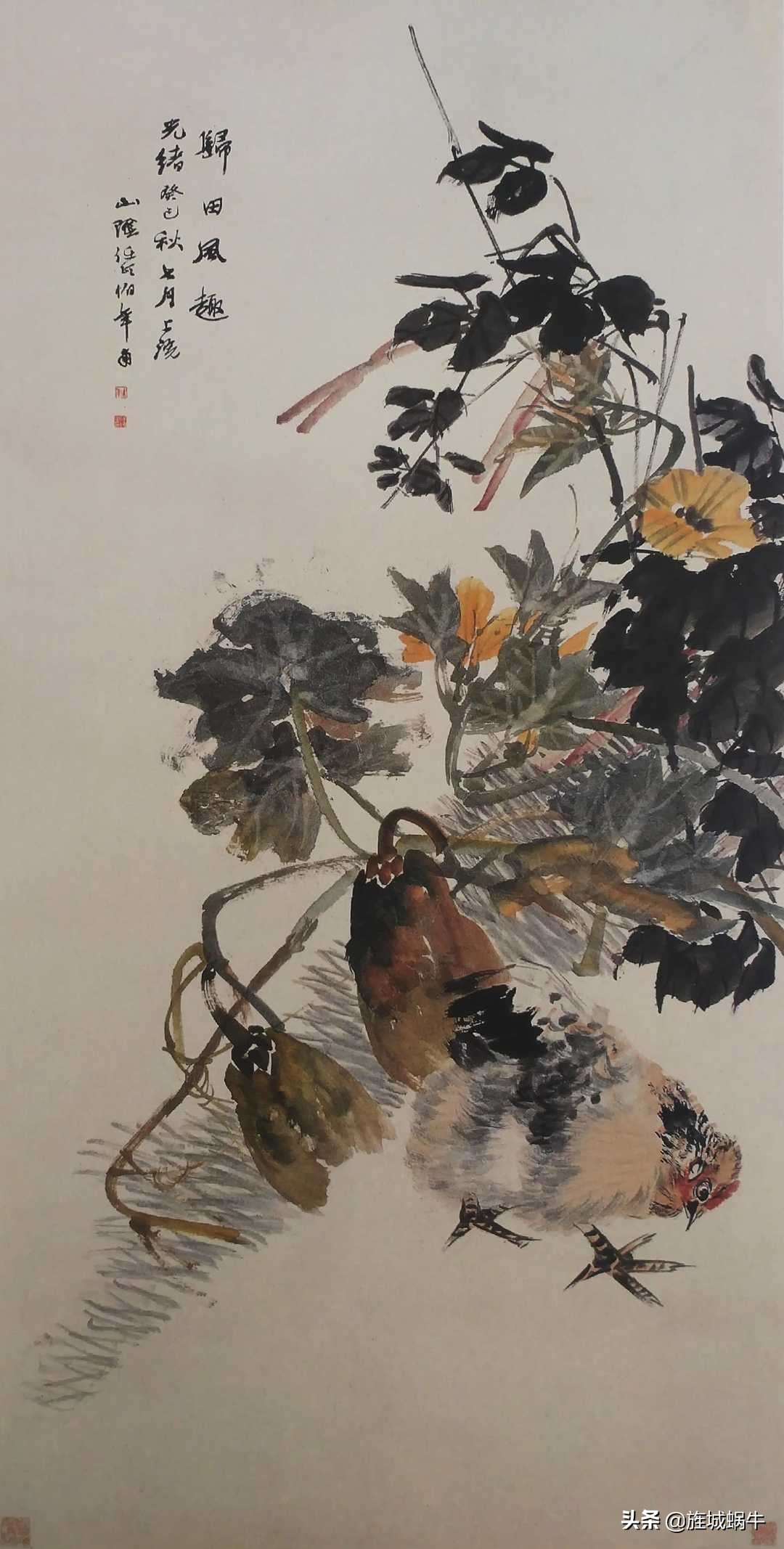 他以笔墨捕捉迎风腾飞的鸟雀、轻灵鲜活的花蕾