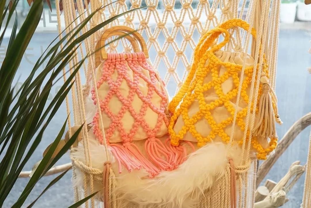 钩织网兜手袋,钩织收纳网兜小包最新