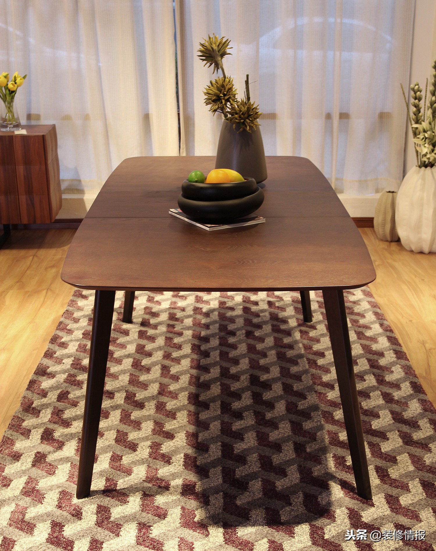 实木餐桌折叠可伸缩长桌小户型,高级餐桌折叠可伸缩餐桌