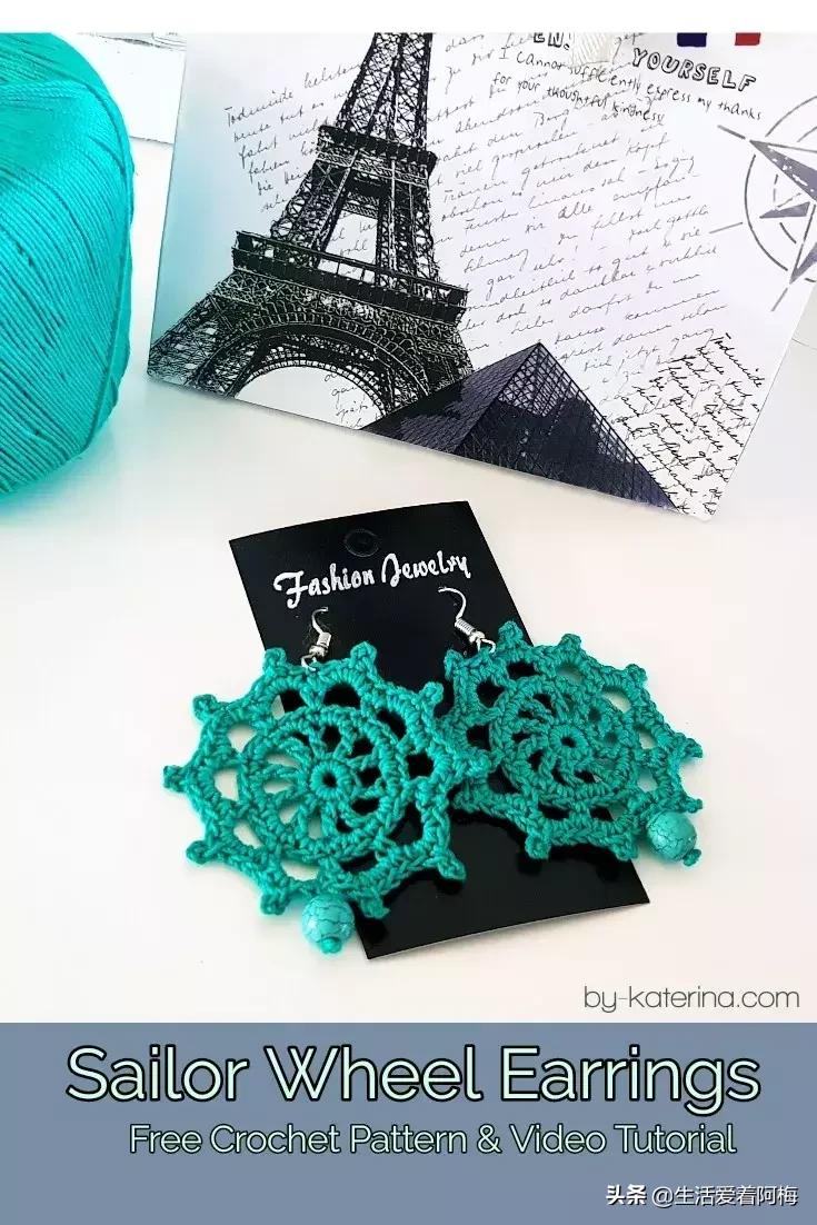 钩针编织时尚首饰项链视频教程,柠檬耳环钩针图解