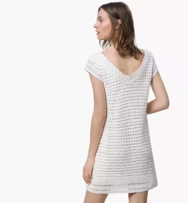 郁金香钩针连衣裙图案图解,钩针编织女士连衣裙视频图解过程